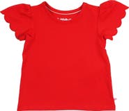 RuffleButts Girls Short Sleeve Scallop Tee
