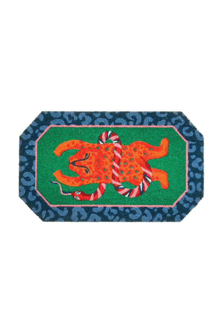 Kerala 100% Coir Doormat 18" x 30", Main, color, Blue-Green