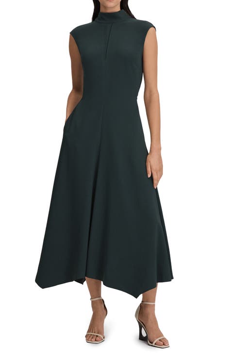 Jessa Mock Neck A-Line Dress