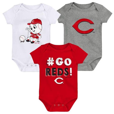 Infant Red/White/Gray Cincinnati Reds Born To Win 3-Pack Bodysuit Set