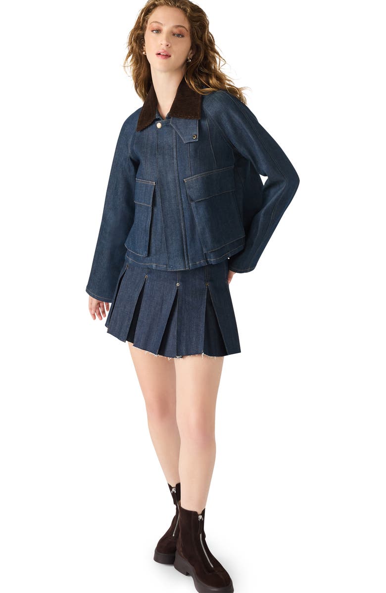 Steve Madden Justina Denim Jacket, Alternate, color, Deep Indigo