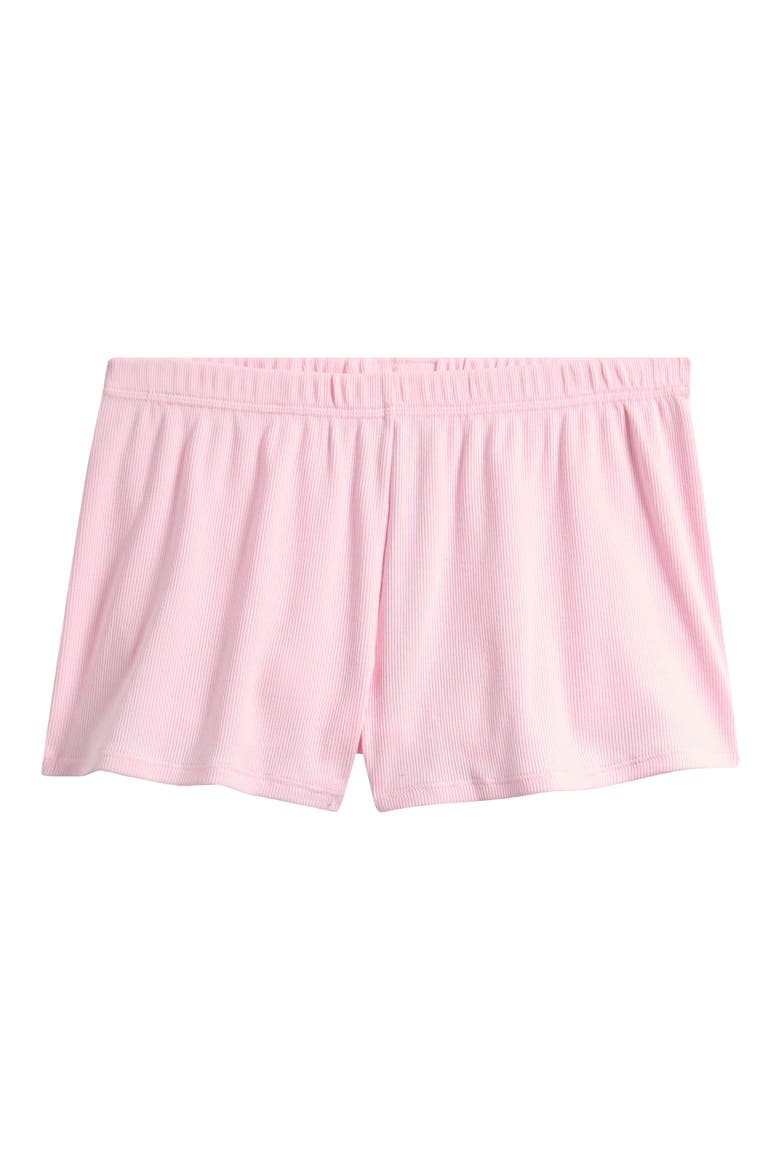 Stretch Cotton Rib Loose Shorts, Alternate, color, CHERRY BLOSSOM