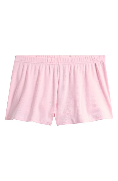 Stretch Cotton Rib Loose Shorts (Regular & Plus)