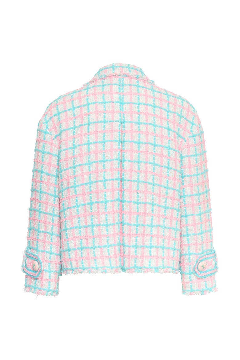 A-Line Plaid Tweed Jacket, Alternate, color, White / Pastel