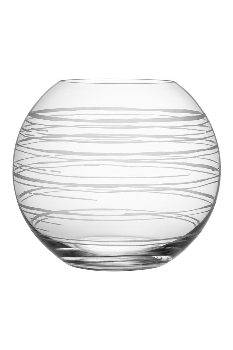 Graphic Round Vase, Main, color, CLEAR