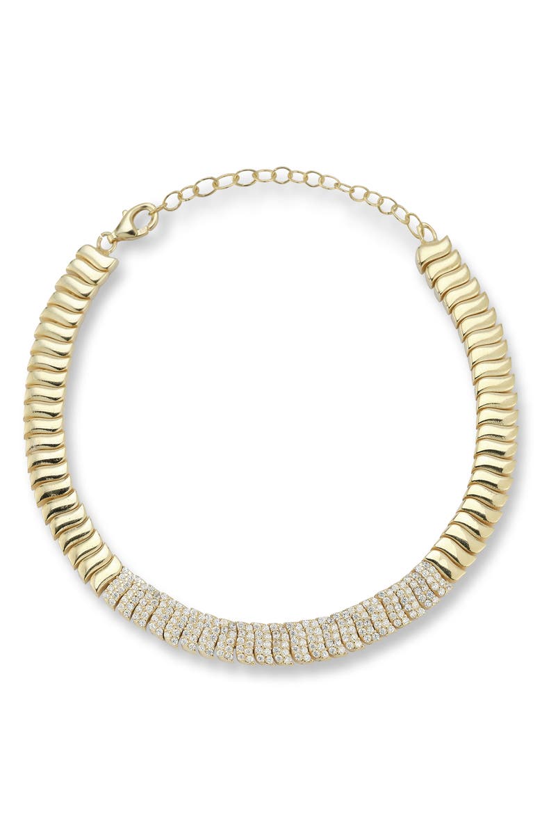 CHLOE AND MADISON 14K Gold Plated Pavé Cubic Zirconia Link Bracelet, Main, color, Gold