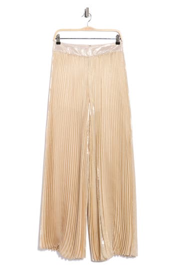 Alice And Olivia Alice + Olivia Rosalie High Waist Pleated Silk Blend Wide Leg Pants