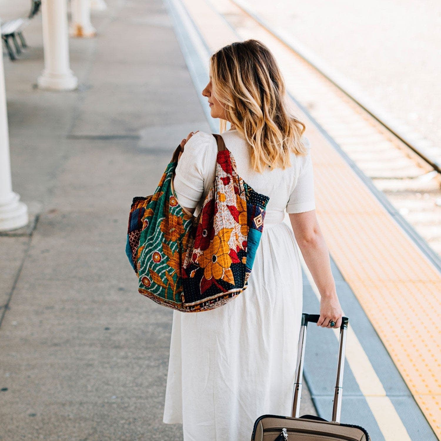 Sari Shop Slouchy Bag, Alternate, color, Multi