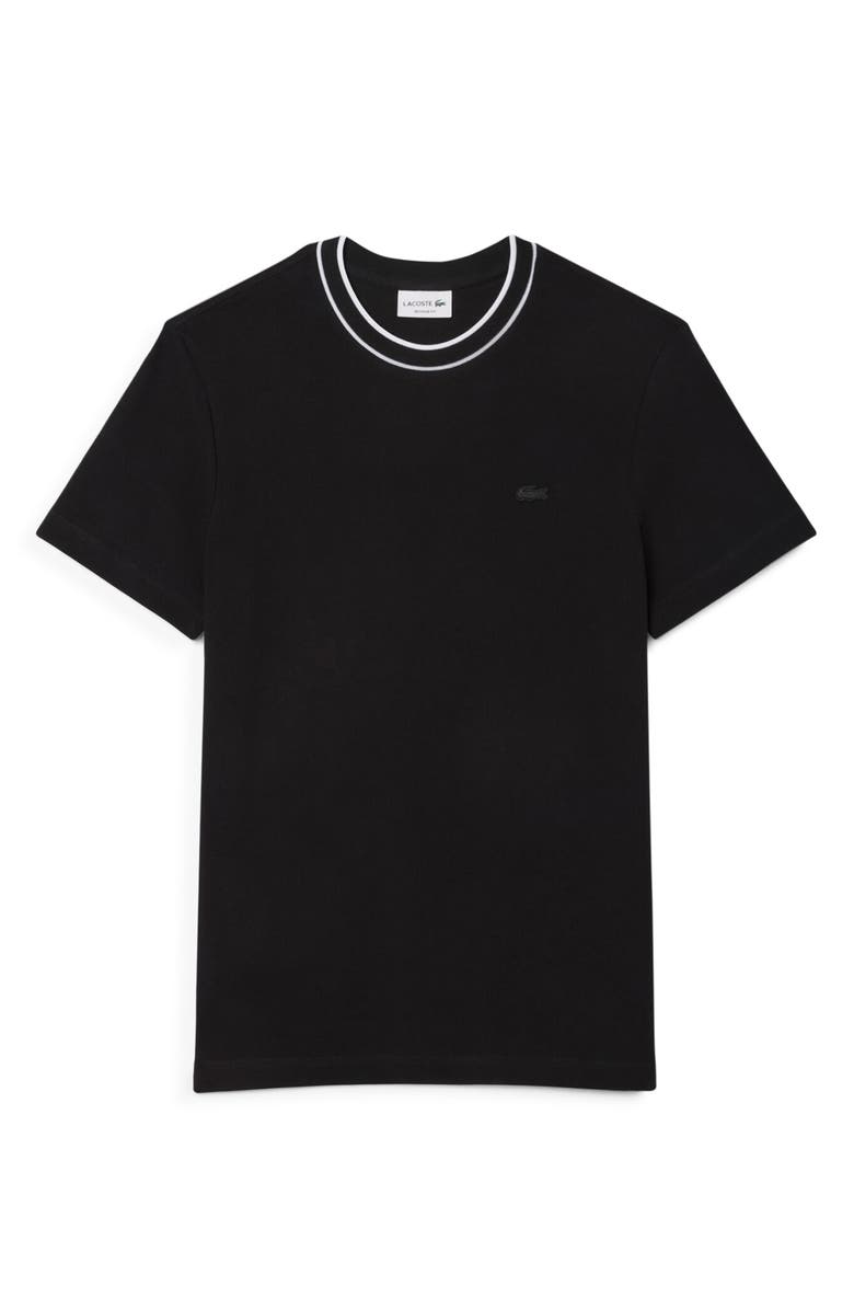 Lacoste Regular Fit Tipped Piqué Crewneck T-Shirt, Alternate, color, Black