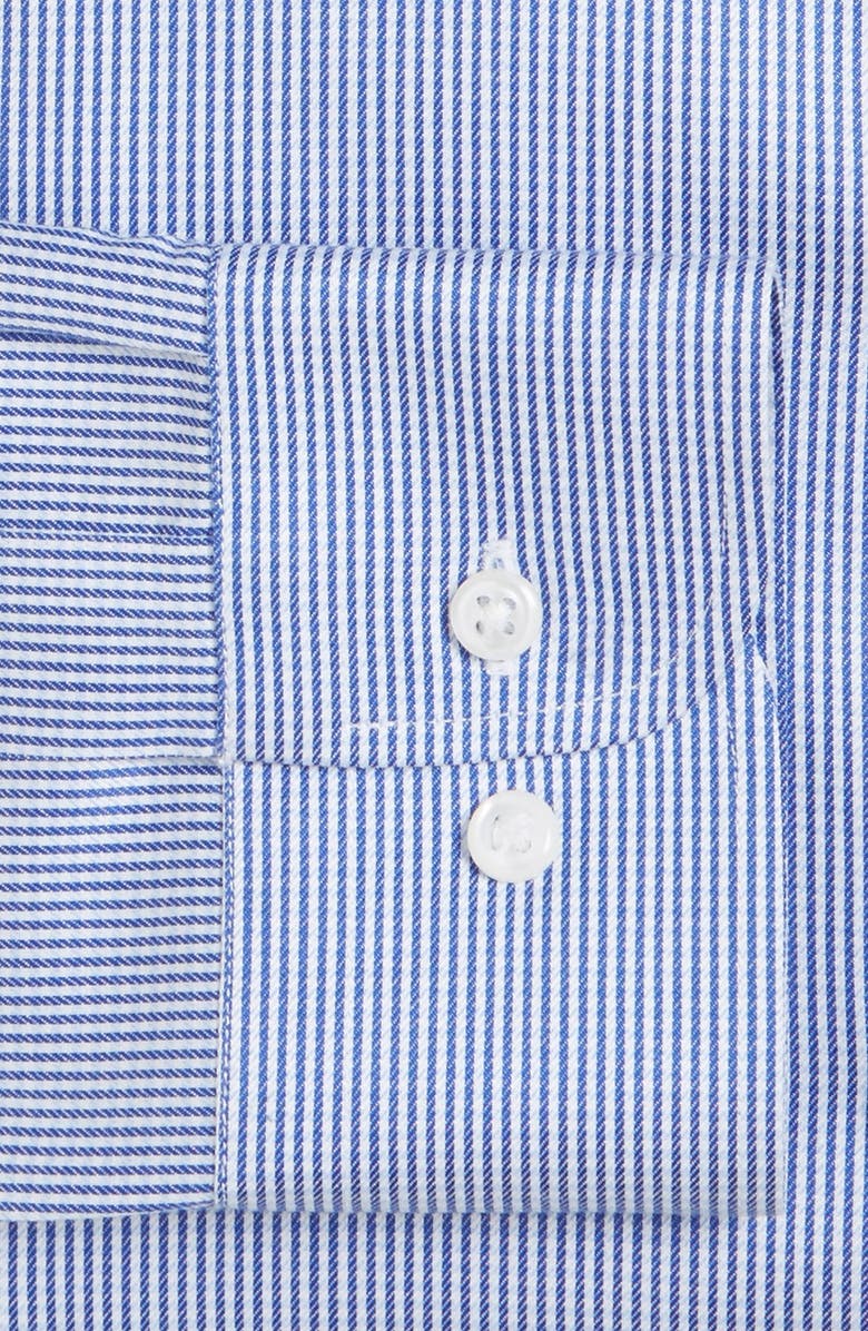 NORDSTROM MEN'S SHOP Smartcare<sup>™</sup> Trim Fit Stripe Dress Shirt, Alternate, color, Blue Surf