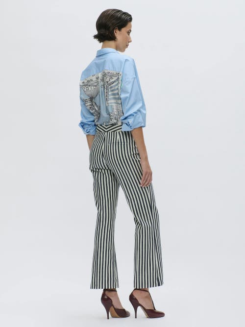 Callas Milano Lola Denim Stripes Crop Pant