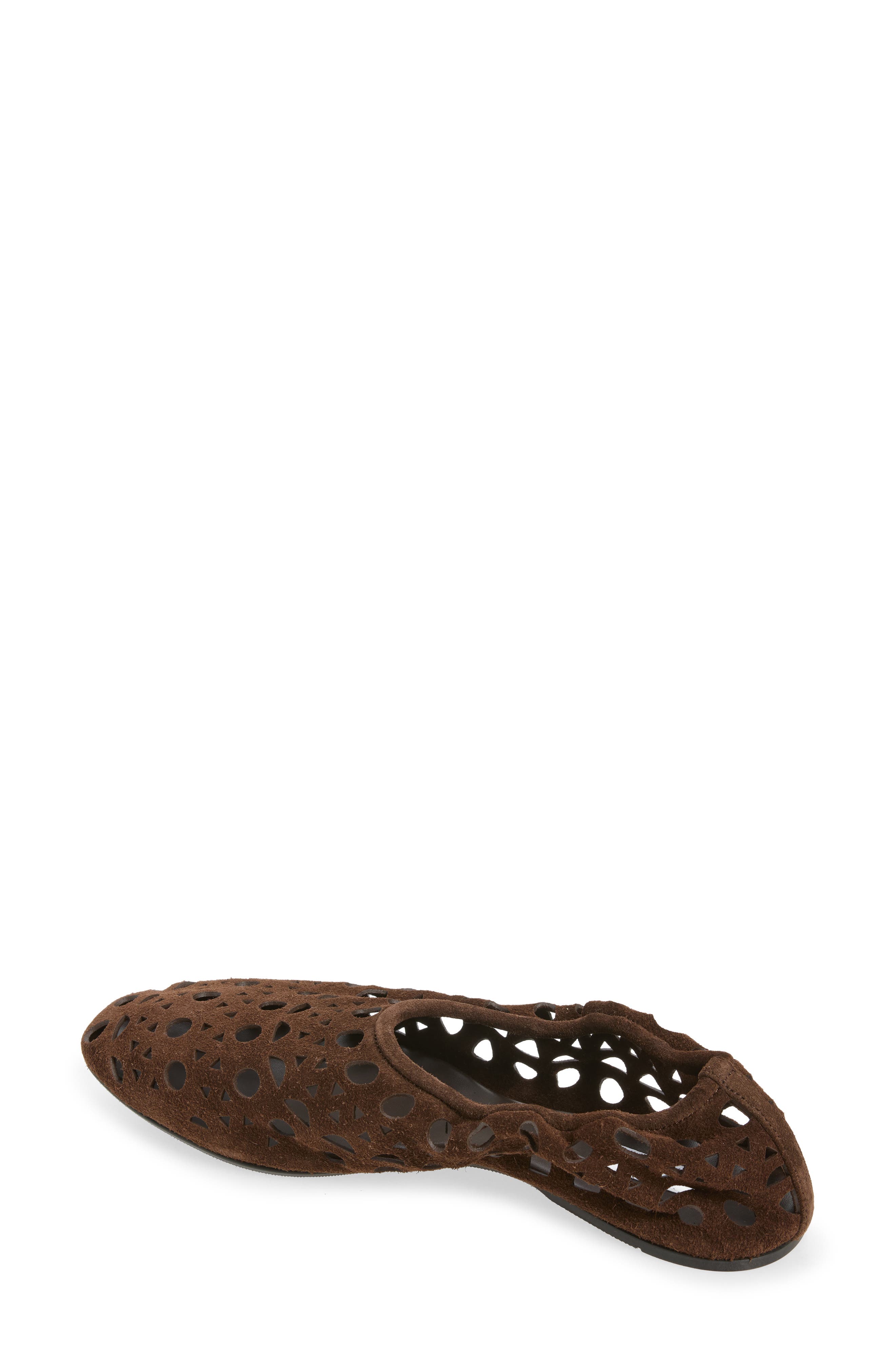 Neo Vienne Perforated Ballet Flat, Alternate, color, CHOCOLAT