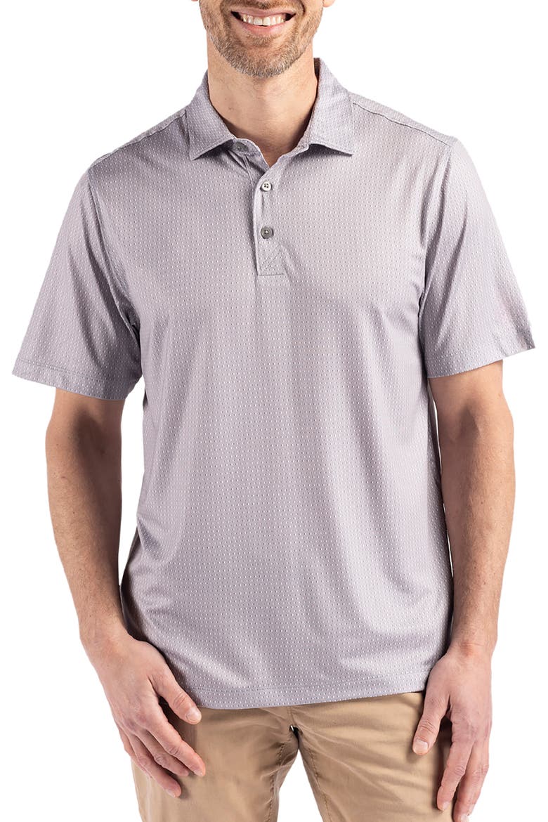 Pike Shadow Check Print Polo, Main, color, POLISHED