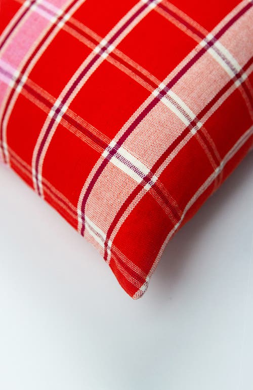 Archive New York Handwoven Holly Cotton Throw Pillow In Red