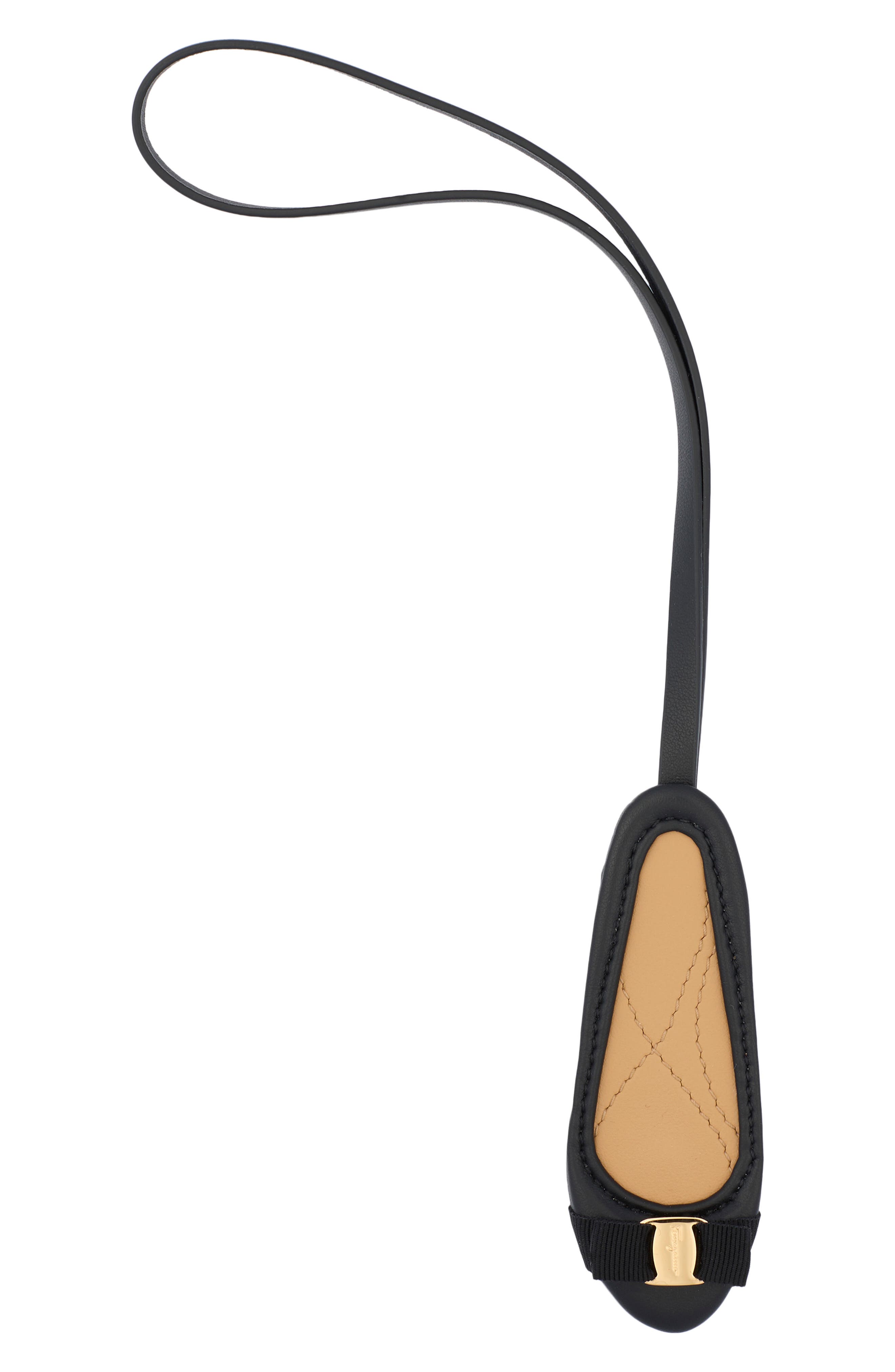 FERRAGAMO Varina Bag Charm, Main, color, Nero/ Light Camel