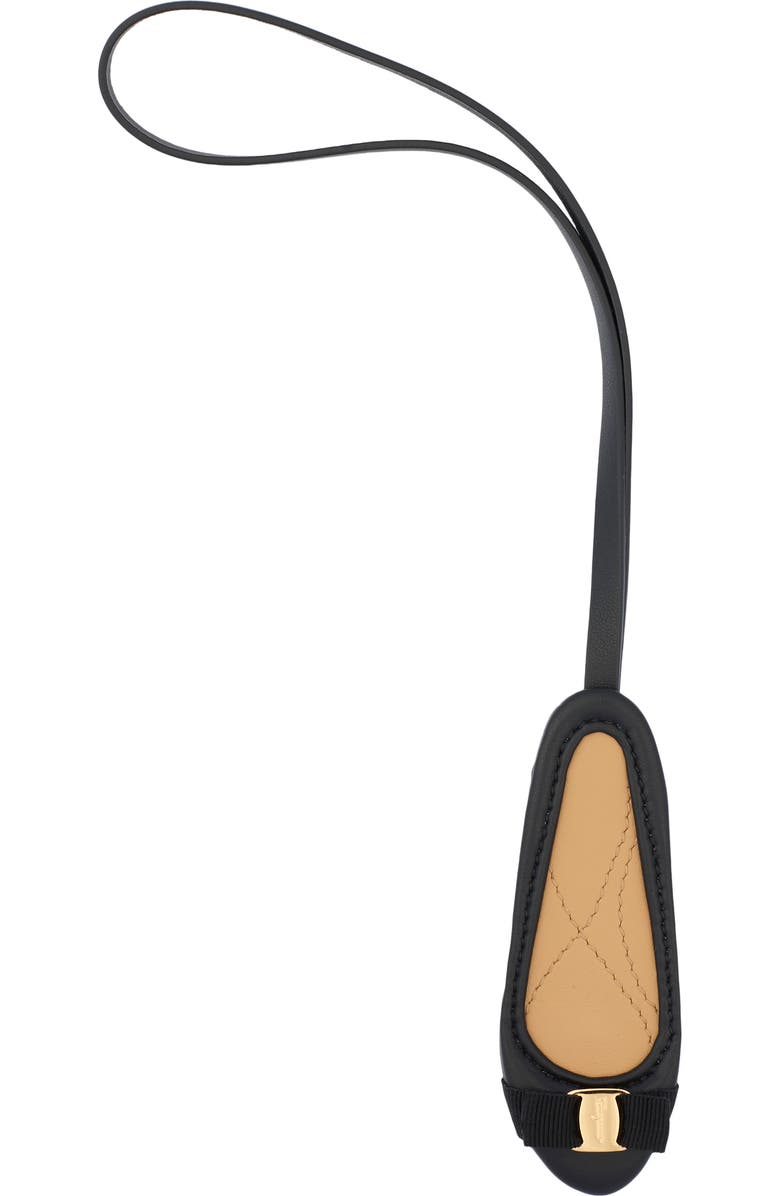 FERRAGAMO Varina Bag Charm, Main, color, Nero/ Light Camel