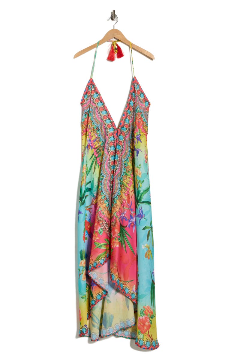 RANEES High-Low Halter Maxi Dress, Main, color, Multicolor