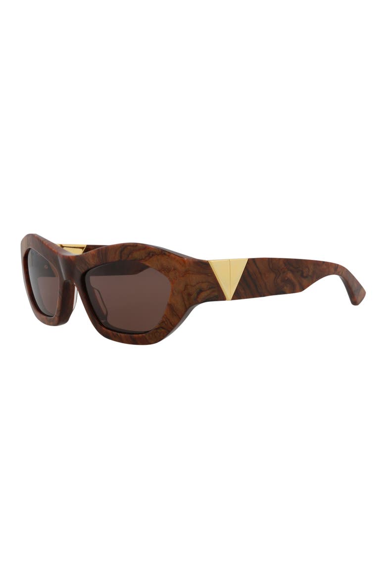 54mm Geometric Sunglasses, Alternate, color, BROWN BROWN BROWN