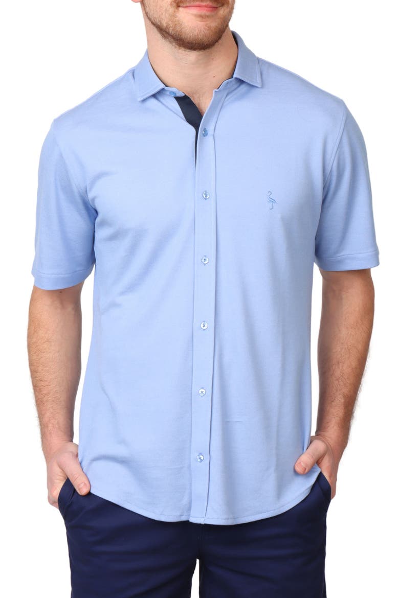 Solid Modal Blend Short Sleeve Shirt, Main, color, SKY BLUE