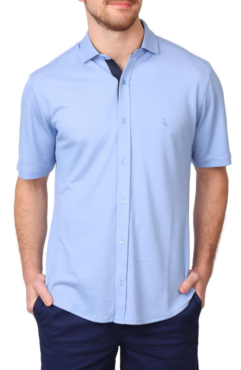 TailorByrd Solid Modal Blend Short Sleeve Shirt, Main, color, Sky Blue