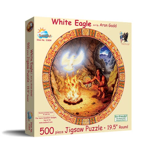 White Eagle 500 piece Jigsaw Puzzle for Adults Round
