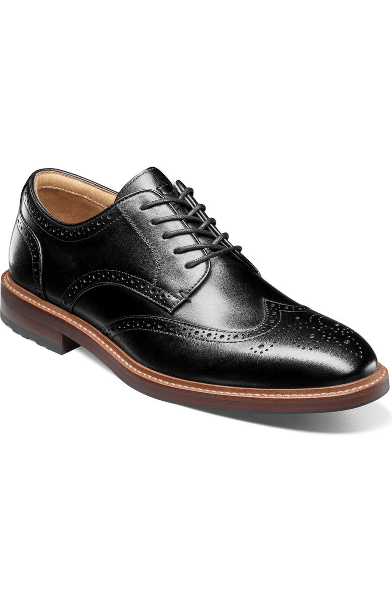 Florsheim Anthem Wingtip Blucher, Main, color, Black