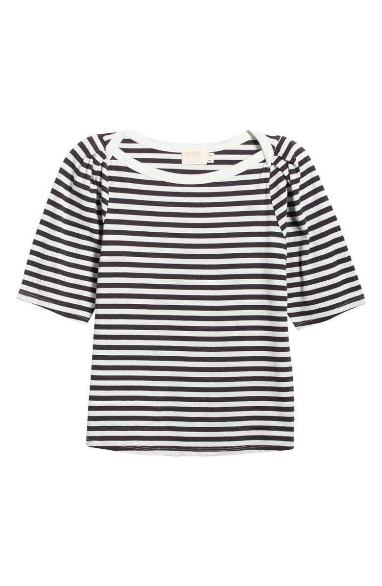 Nation LTD Deana Stripe Envelope Neck Organic Cotton T-Shirt, Alternate, color, 