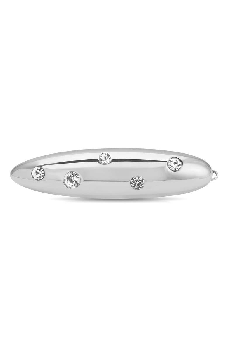 Ettika Crustal Stud Oblong Hair Barrette, Main, color, Silver