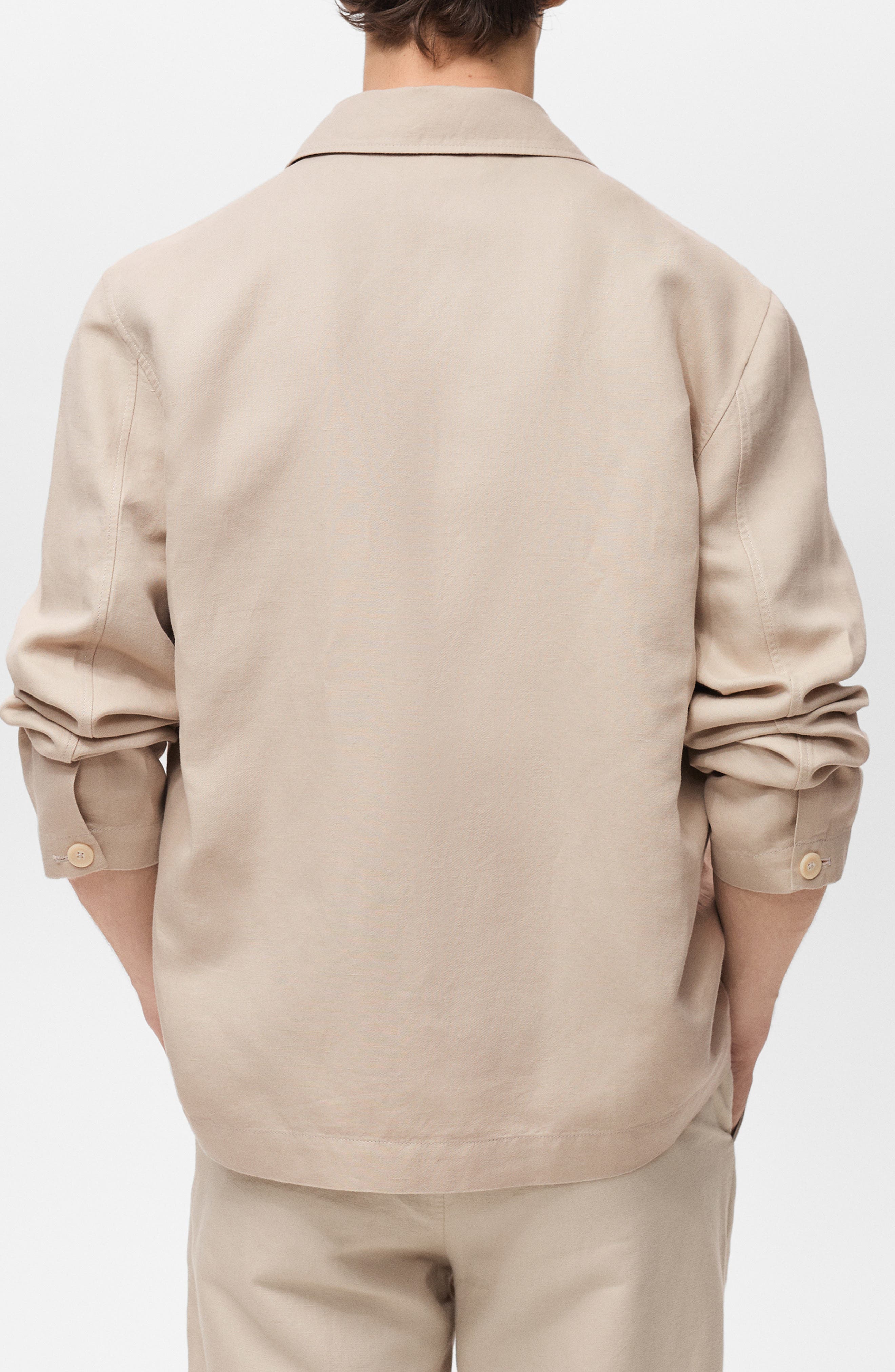Straight Fit Linen & Cotton Overshirt - image 2