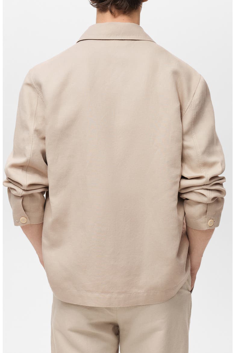 Straight Fit Linen & Cotton Overshirt, Alternate, color, SAND