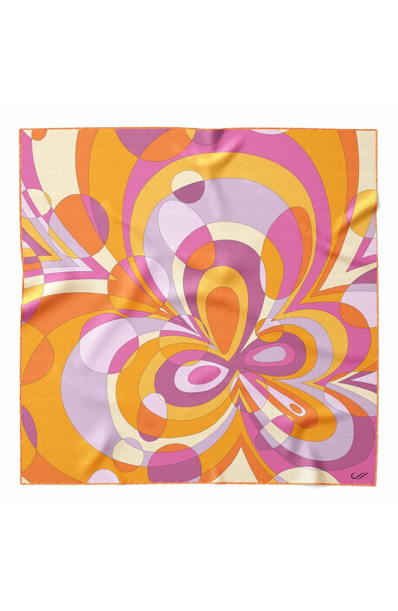 Elizabetta Michelle - Silk Bandana for Women, Main, color, Orange And Pink