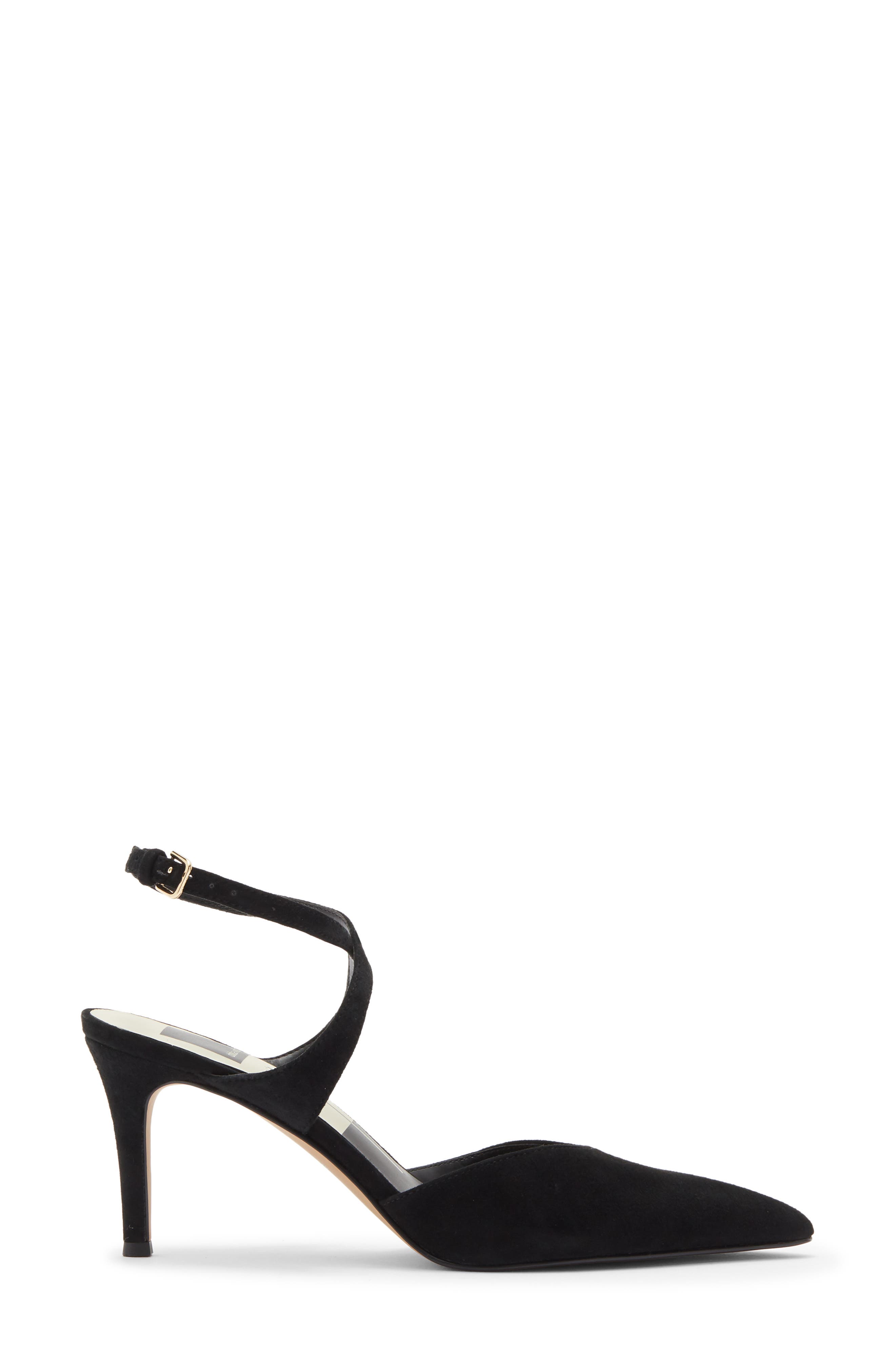 Eliora Pointed Toe Ankle Strap Pump, Alternate, color, ONYX SUEDE