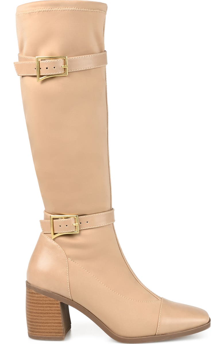 Journee Collection Gaibree Buckle Boot, Alternate, color, Beige