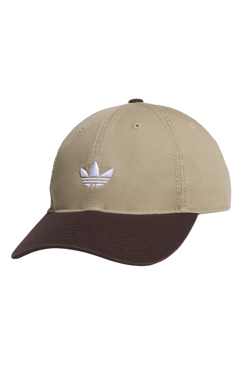 Trefoil Adjustable 6-Panel Baseball Cap, Main, color, DARK BEIGE