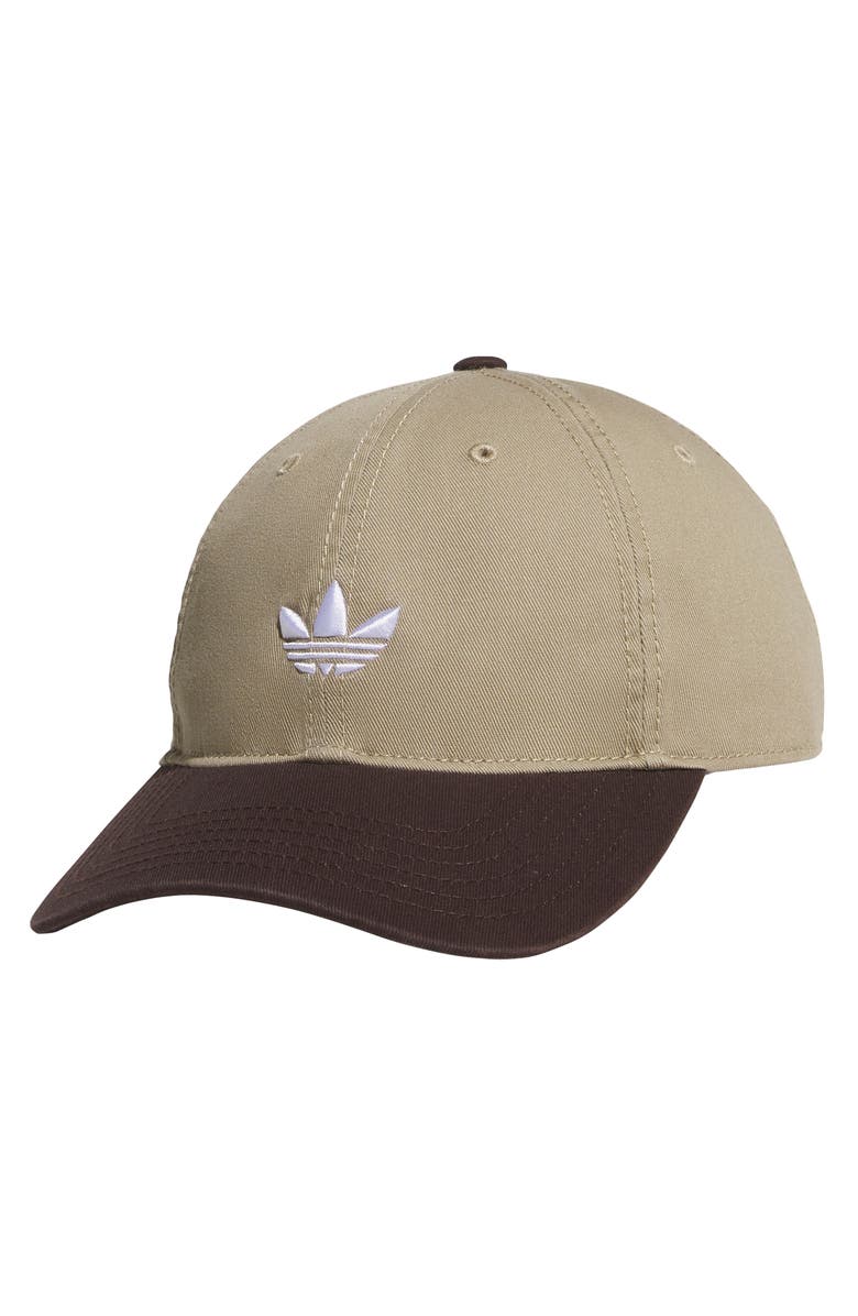 adidas Trefoil Adjustable 6-Panel Baseball Cap, Main, color, Cargo/ Coffee Brown/ White