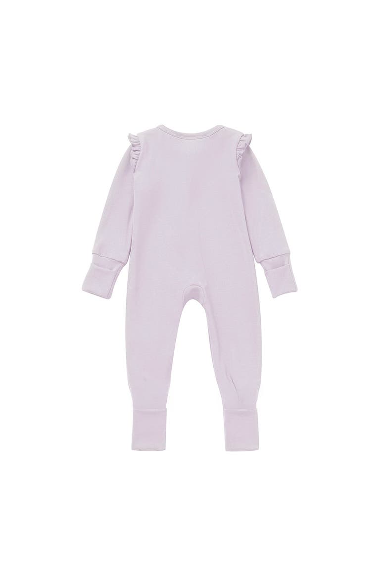 Soft Meadow Long Sleeve Solid Convertible Romper with Matching Headband, Alternate, color, Purple