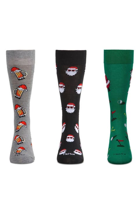 Assorted 3-Pack Christmas Crew Socks