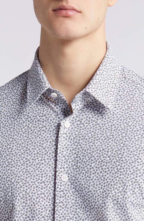 Hugo Boss Boss Roan Floral Short Sleeve Stretch Button-up Shirt