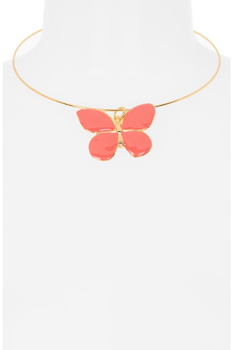 Butterfly Pendant Necklace, Alternate, color, GOLD