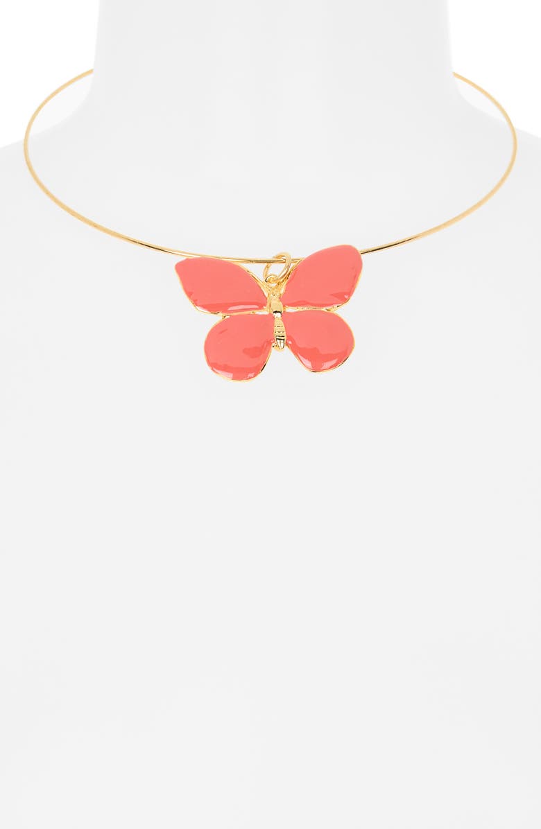 Kenneth Jay Lane Butterfly Pendant Necklace, Alternate, color, Gold