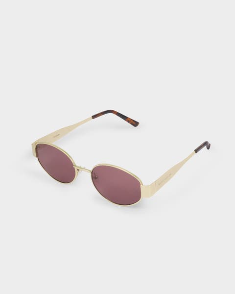 Siena Oval Sunglasses in Matte Gold And Tortoiseshell