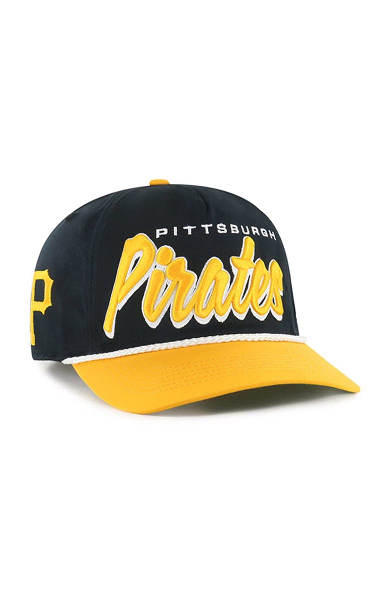 '47 Men's '47 Black Pittsburgh Pirates Dropshadow Rope Hitch Adjustable Hat, Main, color, Black
