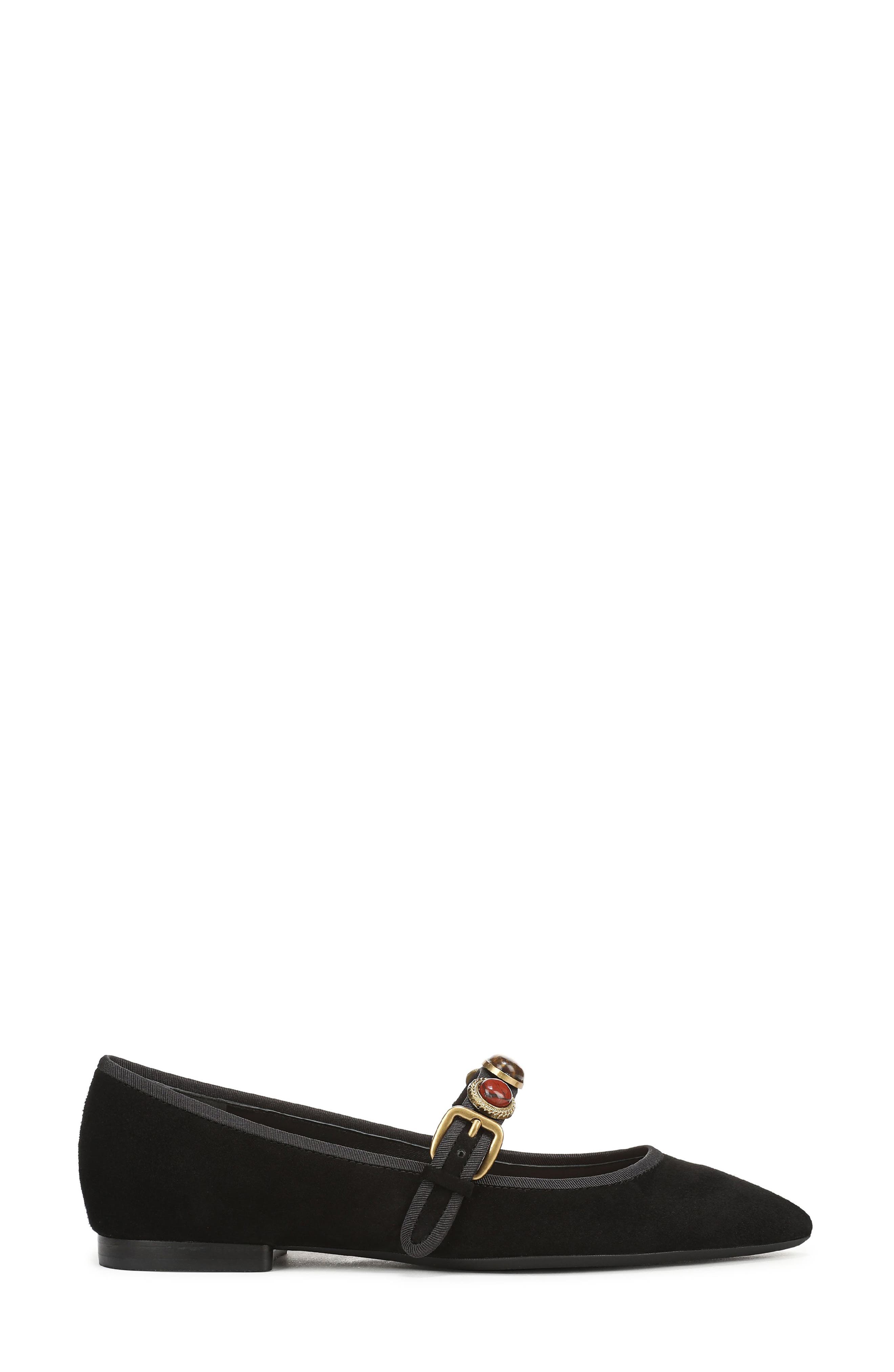Veronica Beard Selene Charms Pointed Toe Flat, Alternate, color, Black