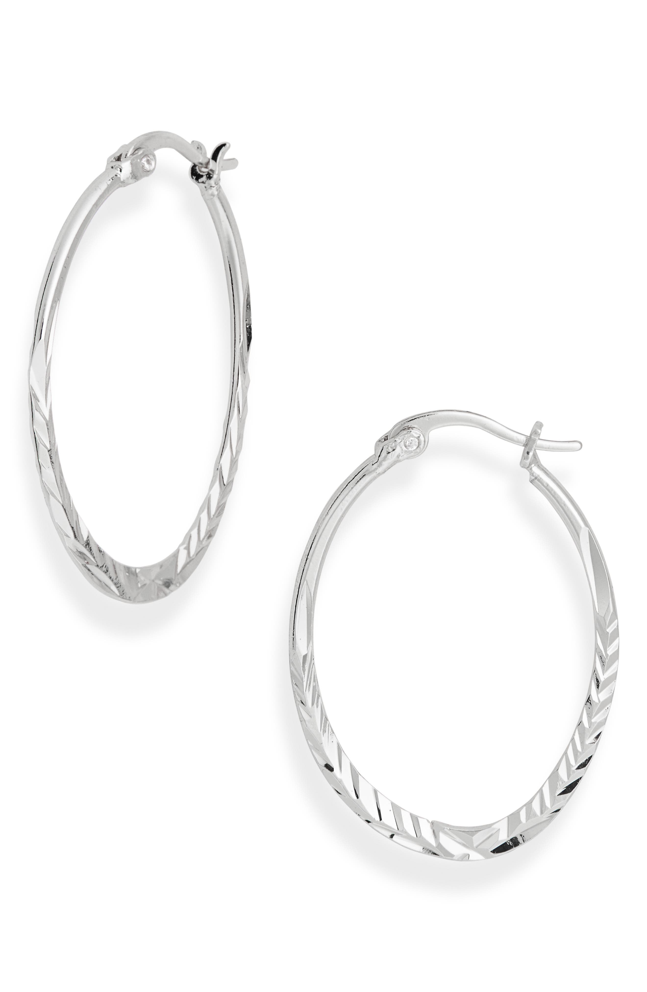 NORDSTROM RACK Demi Fine Oval Cut Hoop Earrings
