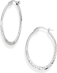 NORDSTROM RACK Demi Fine Oval Cut Hoop Earrings