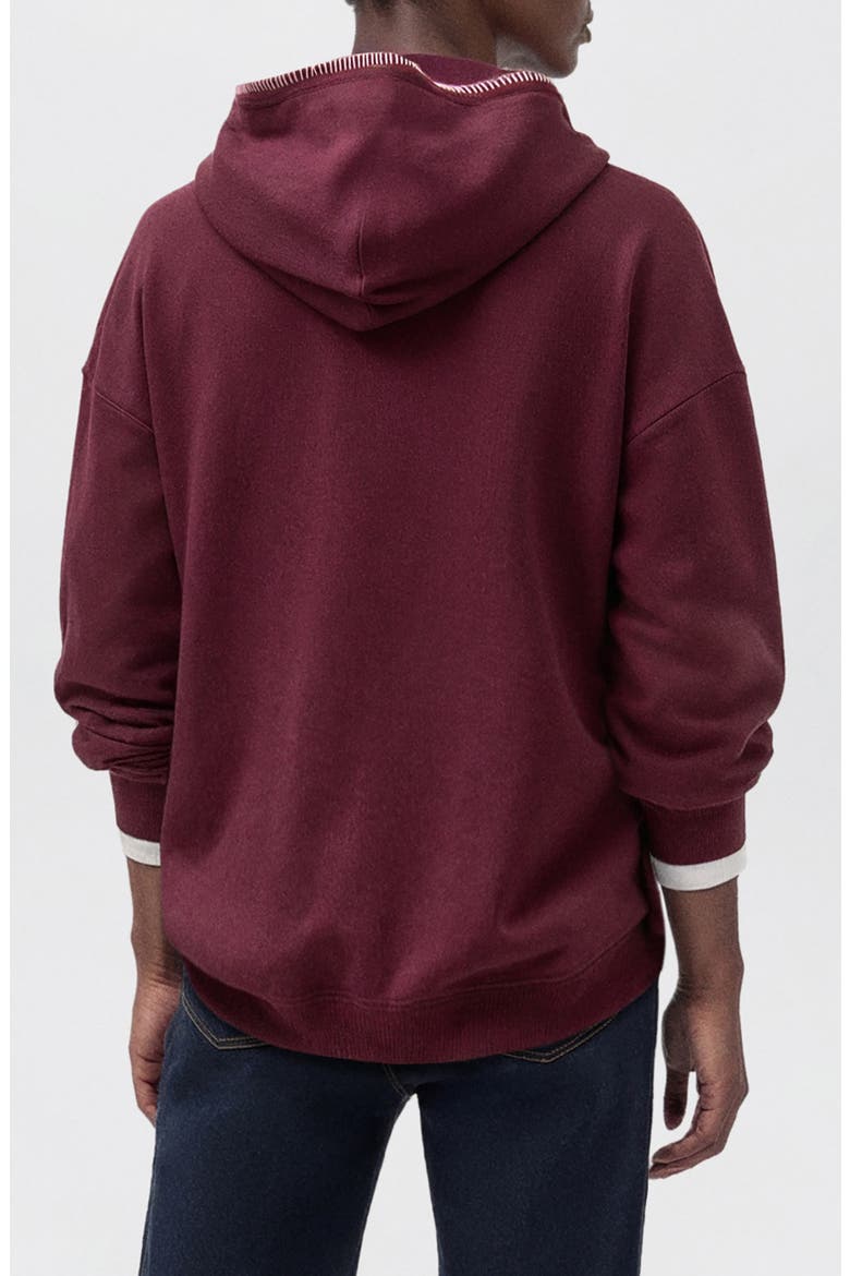 Almost Weekend Embroidered Hoodie, Alternate, color, MAROON