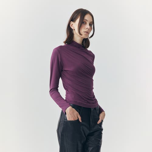 Ats Mira Long Sleeve Top In Purple