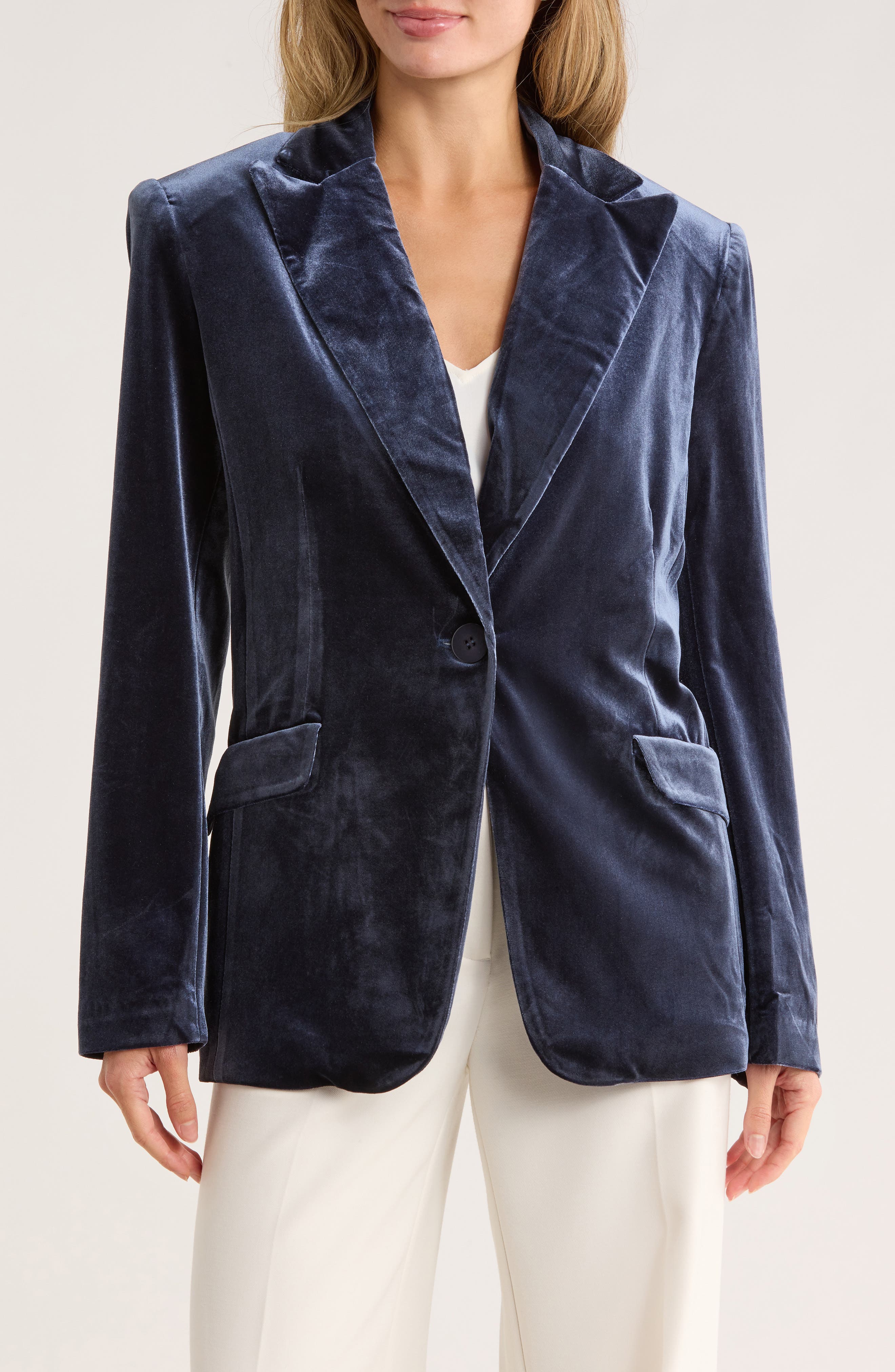Peak Lapel Velvet Blazer - image 3