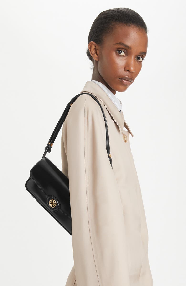 Tory Burch Robinson Spazzolato Leather Shoulder Bag, Alternate, color,