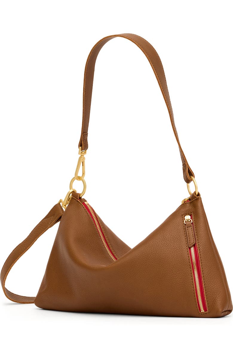 HAMMITT Medium Kyle Leather Shoulder Bag, Alternate, color, Mahogany /Brushed Gold Red